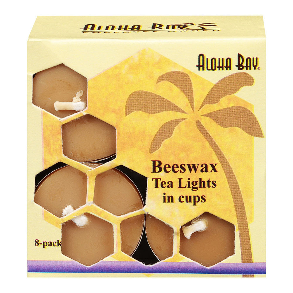 Aloha Bay Bees Wax Tea Light Candles, 8 Ea